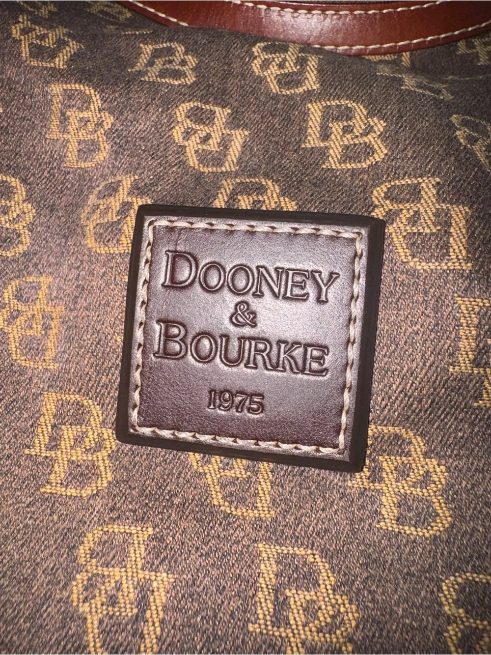 Dooney & Bourke Brown Purse with Leather Trim